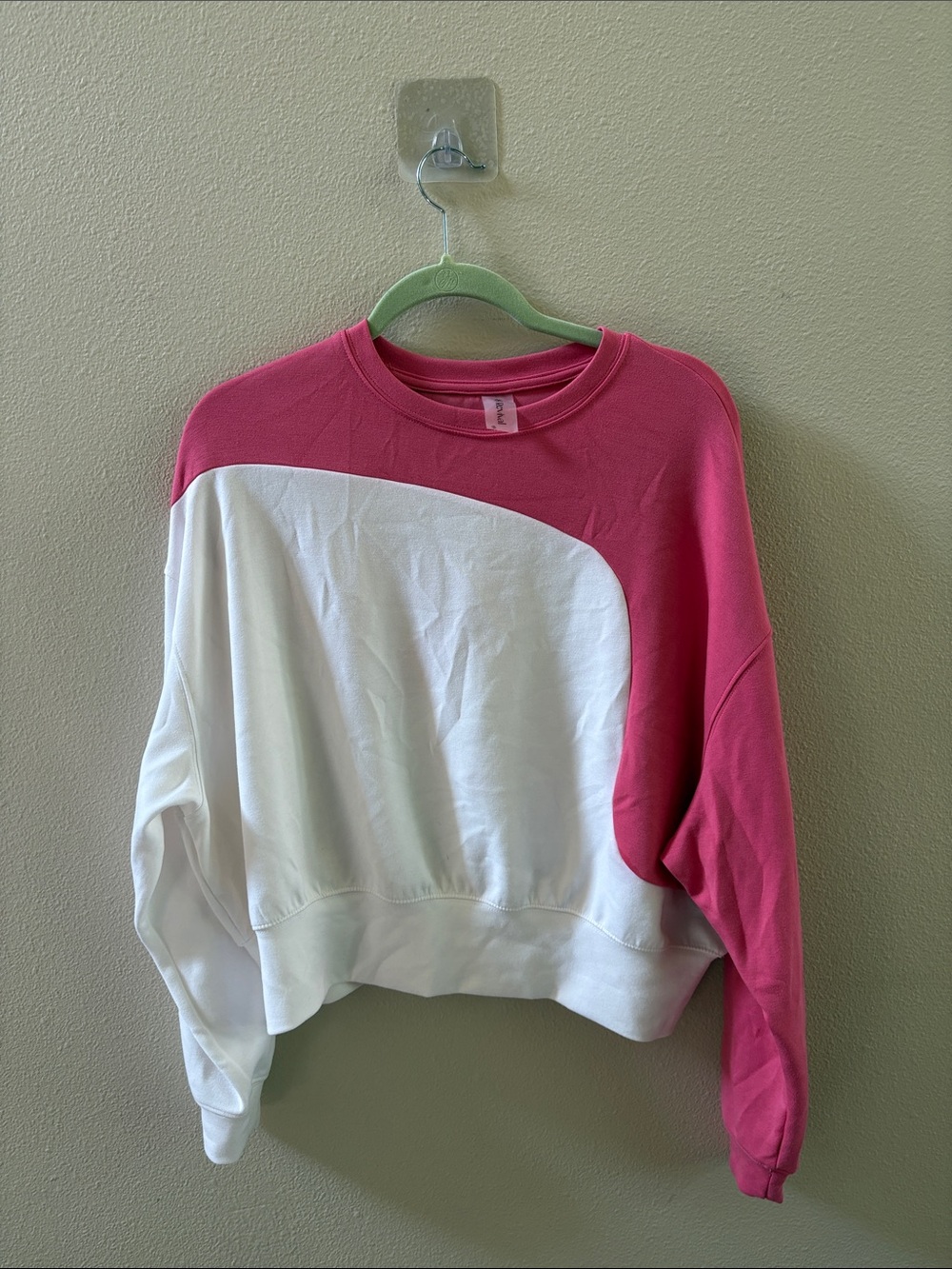 Women’sAltar'd State Revival Pink and White Colorblock Pullover Sweatshirt